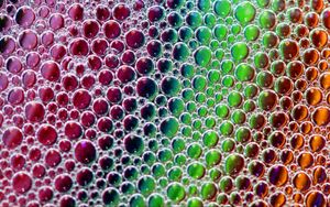 Превью обои поверхность, пузыри, разноцветный