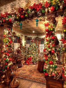 Превью обои праздник, рождество, украшения, игрушки, елка