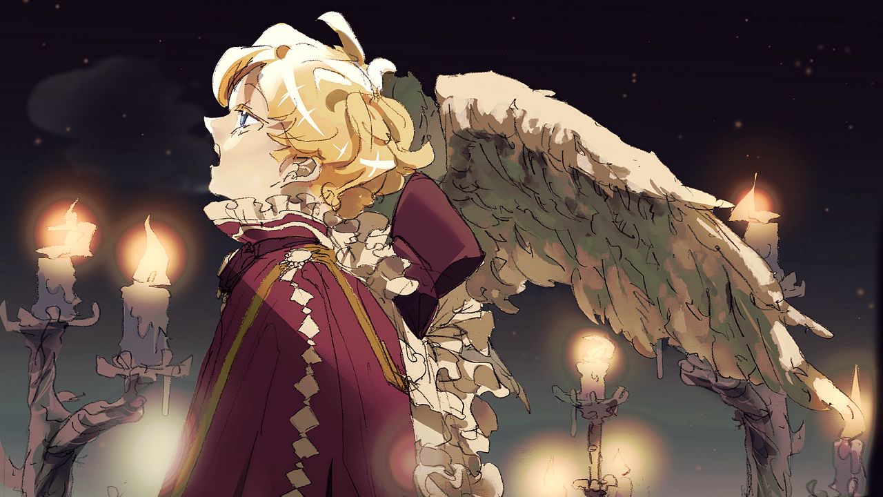 Обои принц, ангел, крылья, аниме, арт