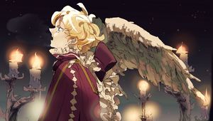 Превью обои принц, ангел, крылья, аниме, арт
