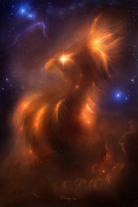 Превью обои птица, космос, звезды, иллюзия, арт