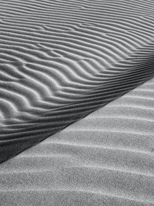 Превью обои пустыня, дюна, волны, песок, серый