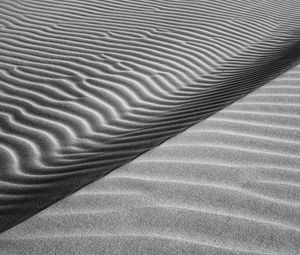 Превью обои пустыня, дюна, волны, песок, серый