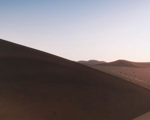 Превью обои пустыня, дюны, холмы, луна, песок