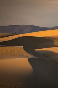 Превью обои пустыня, дюны, холмы, песок, сумерки