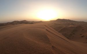Превью обои пустыня, дюны, песок, закат, дикая природа