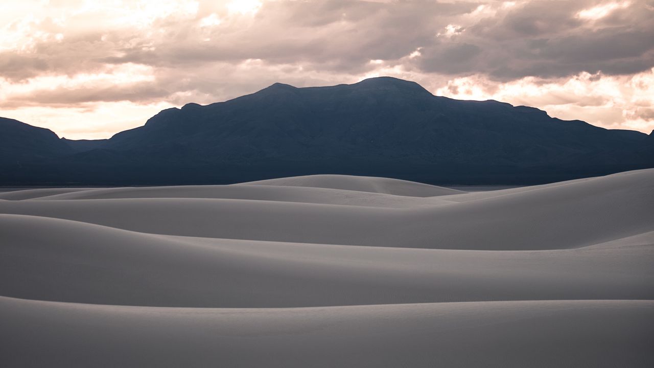 Обои пустыня, дюны, песок, облака