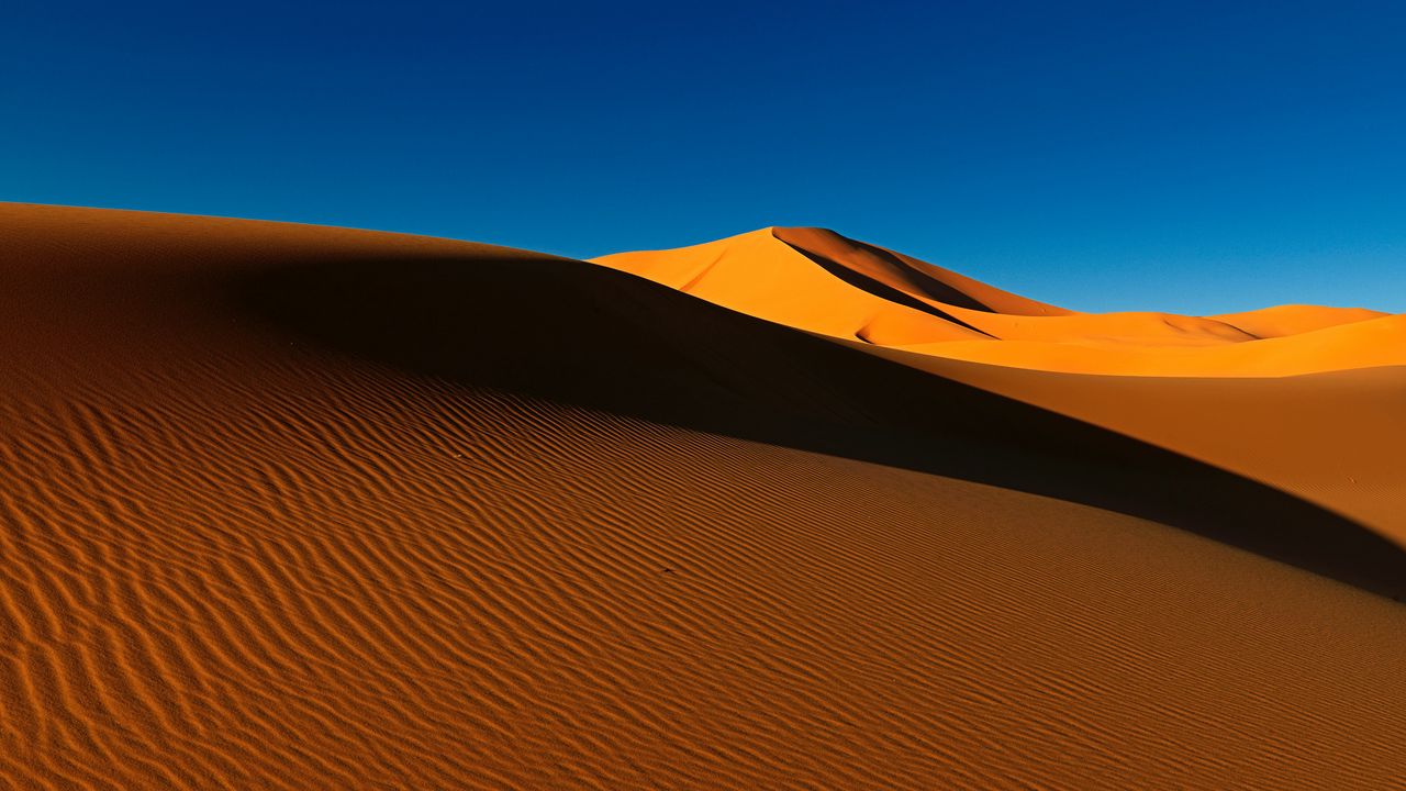 Обои пустыня, дюны, песок, тень, холмы