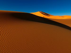 Превью обои пустыня, дюны, песок, тень, холмы