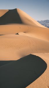 Превью обои пустыня, дюны, вид сверху, холмы, песок