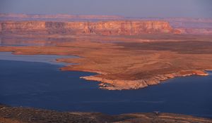 Превью обои пустыня, море, каньоны, суша, берега