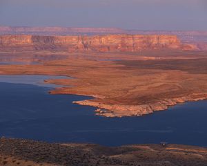 Превью обои пустыня, море, каньоны, суша, берега