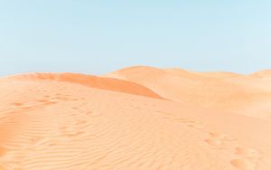 Превью обои пустыня, песок, дюны, холмы, следы