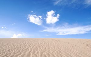 Превью обои пустыня, песок, горизонт, небо, дюны