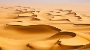 Превью обои пустыня, песок, горы, узоры, линии