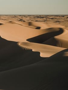 Превью обои пустыня, песок, тени, барханы