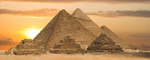 Превью обои пустыня, пирамиды, египет