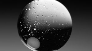 Превью обои пузырь, шар, жидкость, абстракция, черно-белый