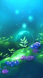 Превью обои пузырь, волшебный, цветы, лес