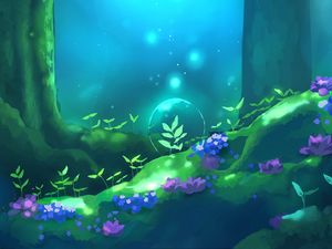 Превью обои пузырь, волшебный, цветы, лес