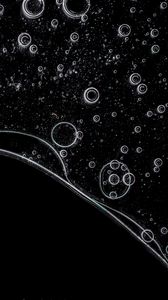 Превью обои пузыри, черный, вода
