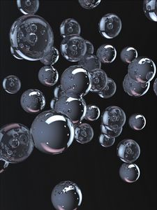 Превью обои пузыри, форма, блеск, арт, пространство