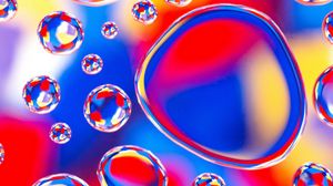 Превью обои пузыри, форма, вода, разноцветный, отражение