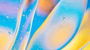 Превью обои пузыри, градиент, форма, поверхность, желтый, голубой