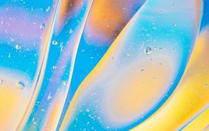 Превью обои пузыри, градиент, форма, поверхность, желтый, голубой