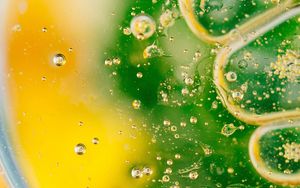 Превью обои пузыри, градиент, форма, поверхность, зеленый