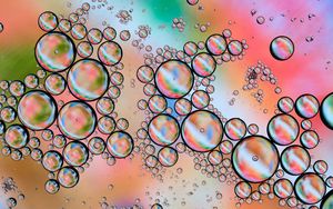 Превью обои пузыри, градиент, разноцветный, абстракция, вода