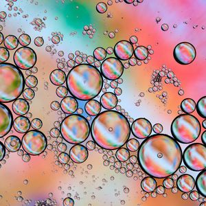 Превью обои пузыри, градиент, разноцветный, абстракция, вода