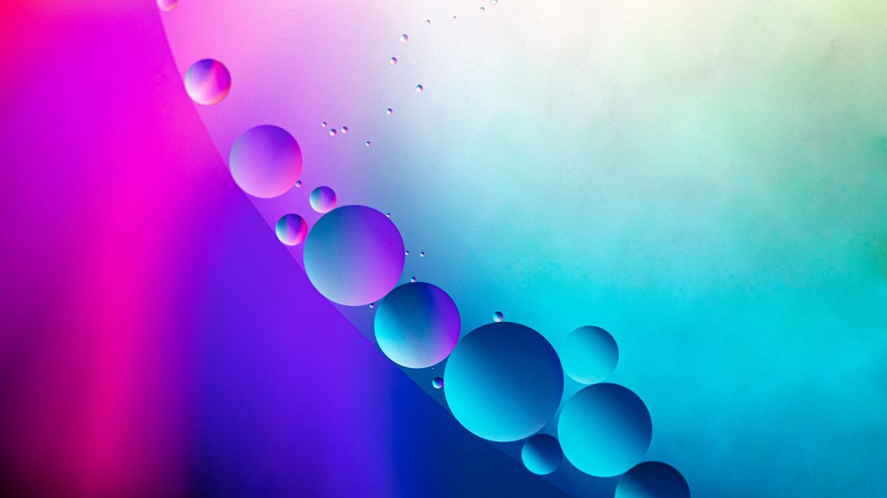 Обои пузыри, градиент, вода, диагональ, голубой