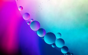 Превью обои пузыри, градиент, вода, диагональ, голубой