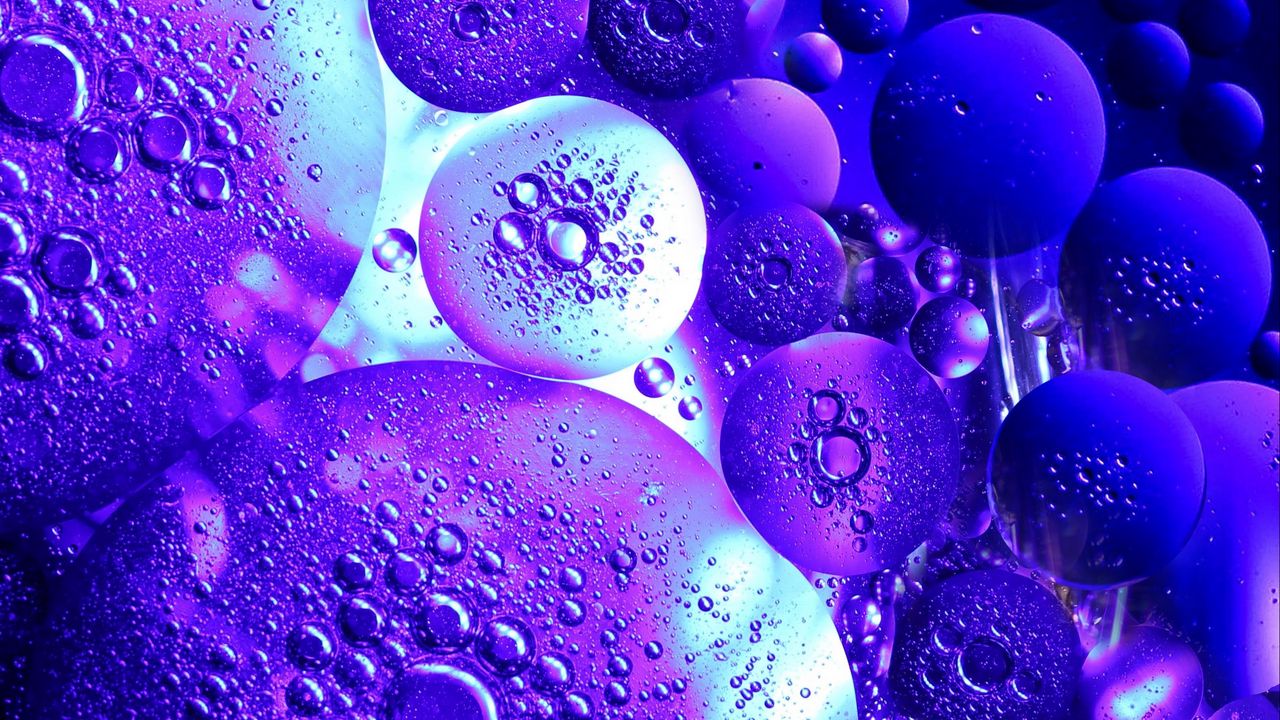 Обои пузыри, капли, круги, структура, прозрачный, пурпурный, темный