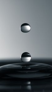 Превью обои пузыри, капли, жидкость, минимализм, макро, серый