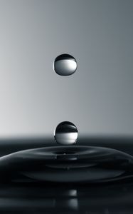 Превью обои пузыри, капли, жидкость, минимализм, макро, серый