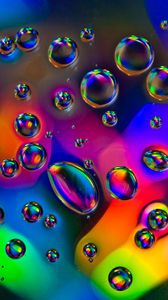 Превью обои пузыри, капли, жидкость, макро, разноцветный