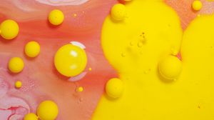Превью обои пузыри, краска, разводы, жидкость, абстракция, желтый