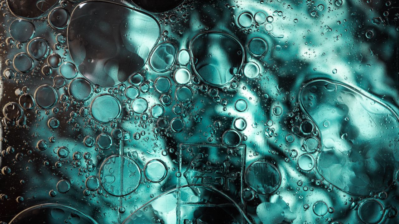 Обои пузыри, круги, абстракция, вода