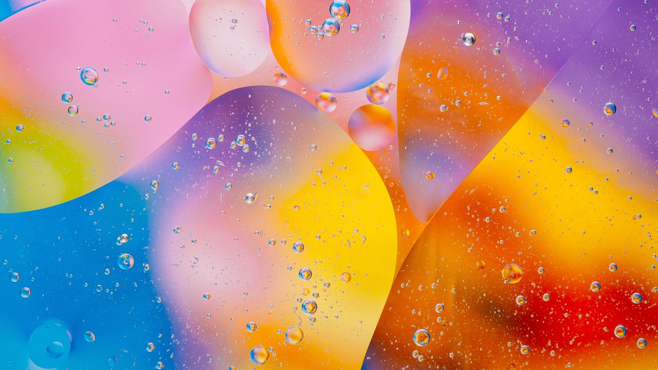 Обои пузыри, круги, форма, градиент, разноцветный