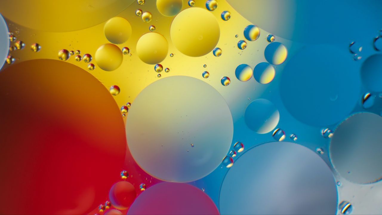 Обои пузыри, круги, градиент, вода, блики