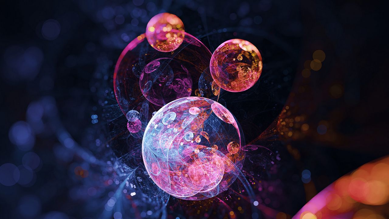 Широкоформатные обои абстракция пузыри