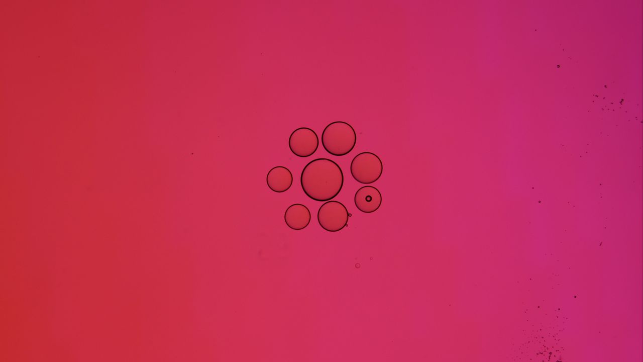 Обои пузыри, круги, жидкость, абстракция, розовый