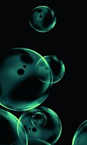 Превью обои пузыри, круглый, прозрачный, темный фон, абстракция