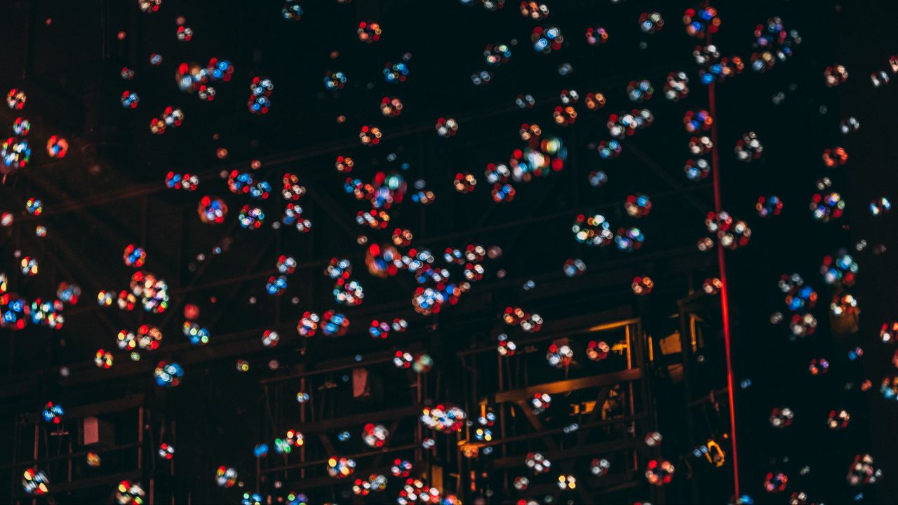 Обои пузыри, размытость, темный, ночь