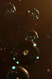 Превью обои пузыри, шары, блики, 3d