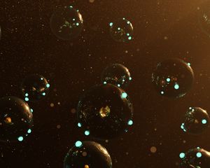 Превью обои пузыри, шары, блики, 3d