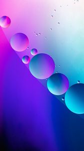 Превью обои пузыри, вода, градиент, круги, фиолетовый