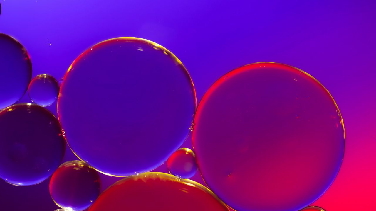 Обои пузыри, вода, градиент, абстракция, блики